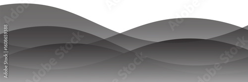 Vector black line background curve element with white space for text and message design, overlapping layers, vector