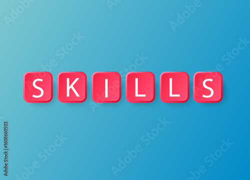 Skilli text on ;ight blue background