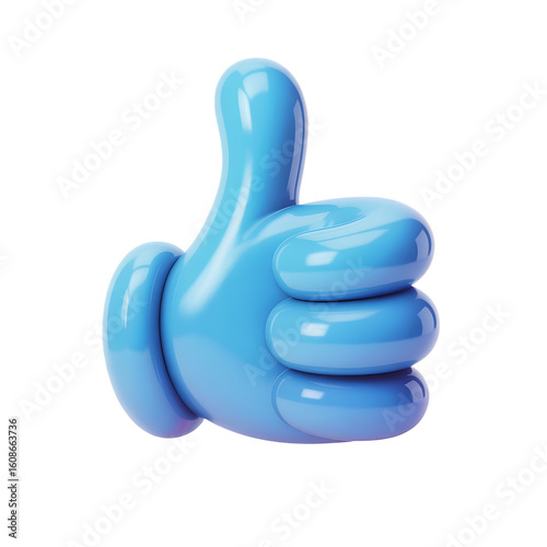 Bright blue thumbs up gesture conveying positivity and approval perfect for social media and marketing campaigns