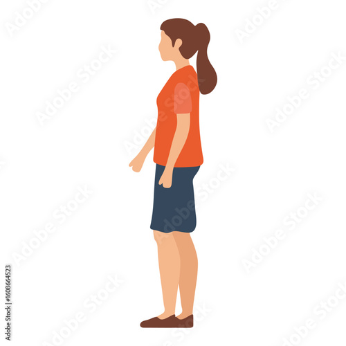 Standing Woman Illustration Flat Design