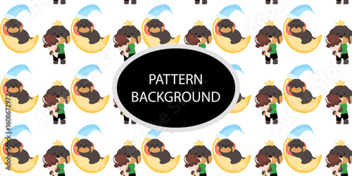 cute doodle dog pattern background. Baby dog new born pattern background design. fabric, textile. Trendy scandinavian vector background. Perfect for kids apparel,fabric, textile, nursery decoration