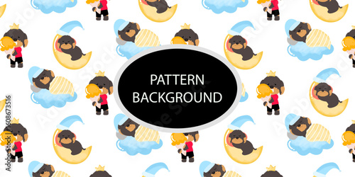 cute doodle dog pattern background. Baby dog new born pattern background design. fabric, textile. Trendy scandinavian vector background. Perfect for kids apparel,fabric, textile, nursery decoration