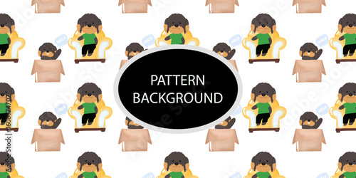 cute doodle dog pattern background. Baby dog new born pattern background design. fabric, textile. Trendy scandinavian vector background. Perfect for kids apparel,fabric, textile, nursery decoration