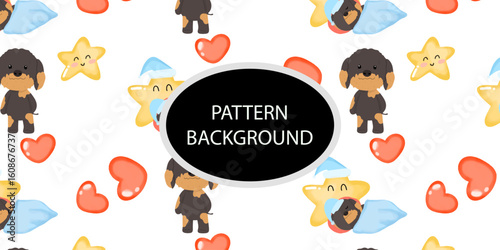 cute doodle dog pattern background. Baby dog new born pattern background design. fabric, textile. Trendy scandinavian vector background. Perfect for kids apparel,fabric, textile, nursery decoration