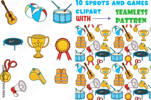Sport and games clipart design 