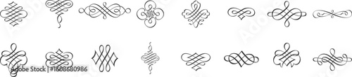 Collection of neo tribal shapes with a stiff touch, hand drawn vector design gothic singlism tattoo elements bundle set.