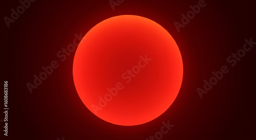 Red sphere against black background