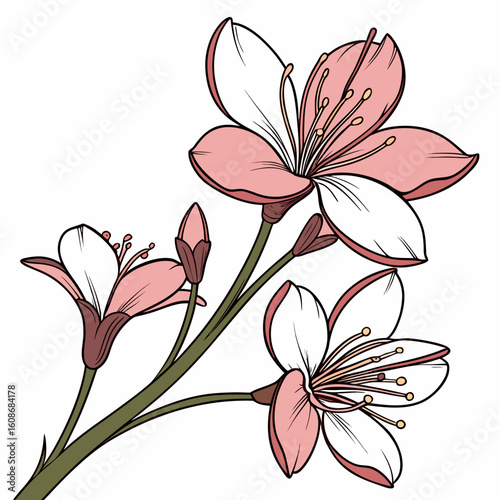 vector illustration of zephyranthes robusta