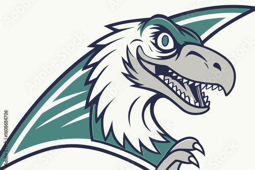 Cartoon raptor head