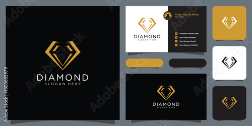 diamond logo vector designs mono line