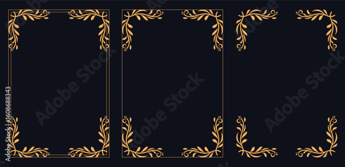 Corner frame, Set of vintage frames,Set of Decorative vintage frames and borders