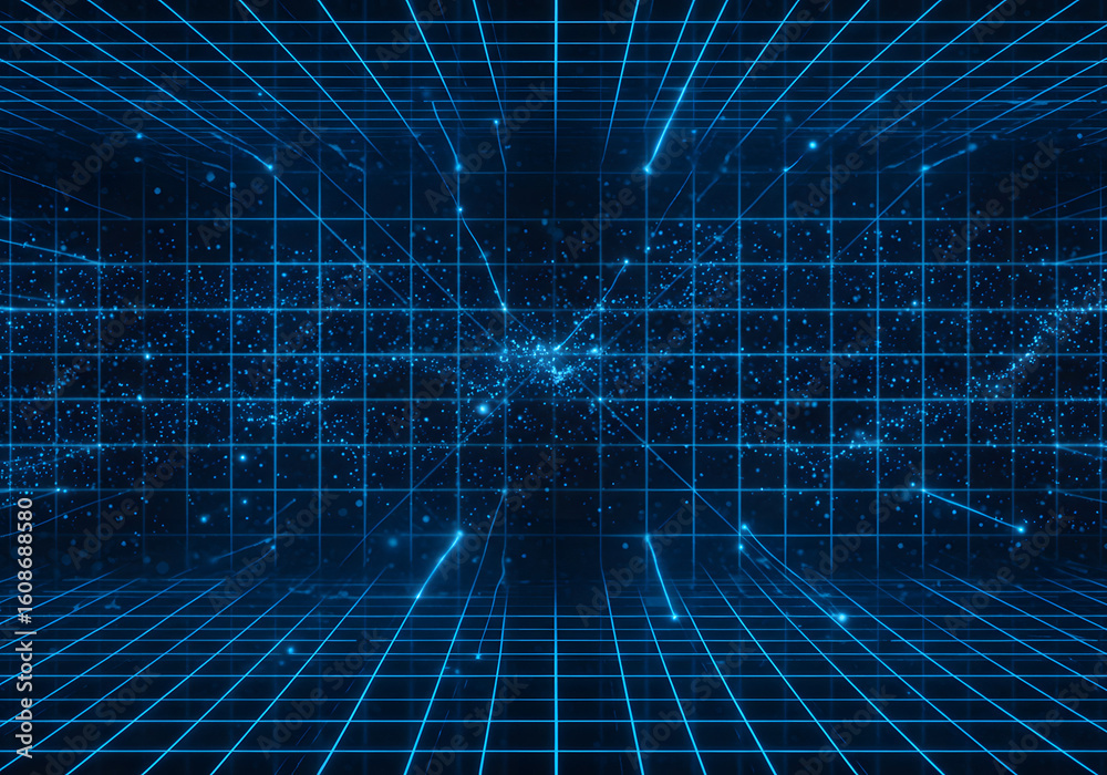 Obraz premium Futuristic Blue Digital Technology Background