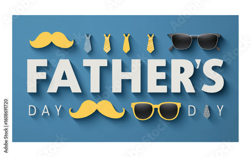 Fathers day celebration with accessories mustache