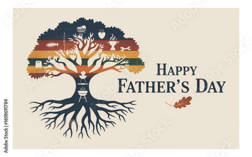 Fatherhood tree celebration happy roots