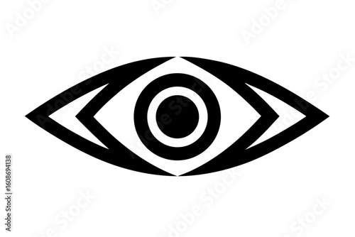 Black abstract eye symbol on white background vector