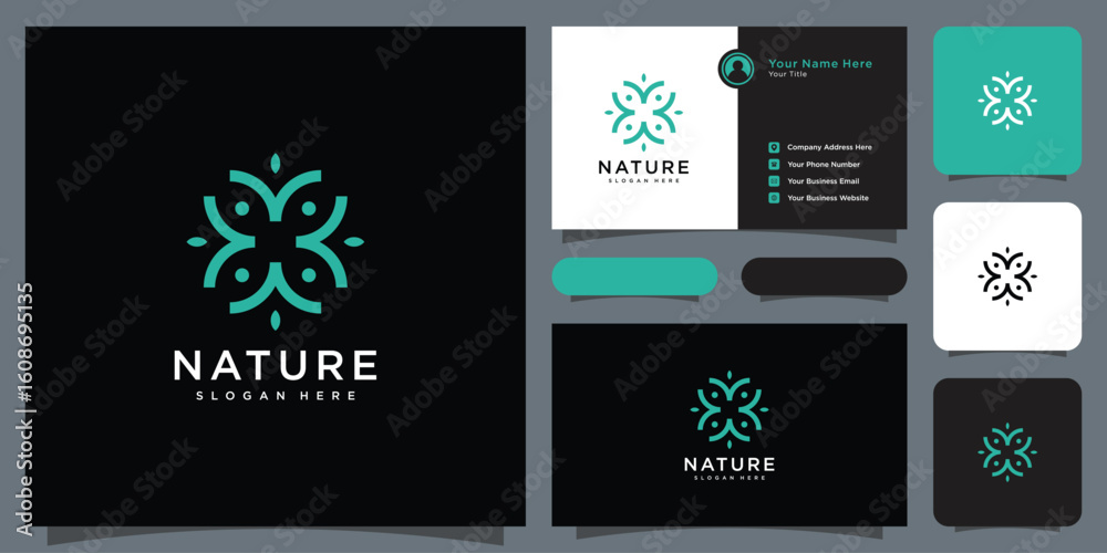 Fototapeta premium flower nature logo design template vector