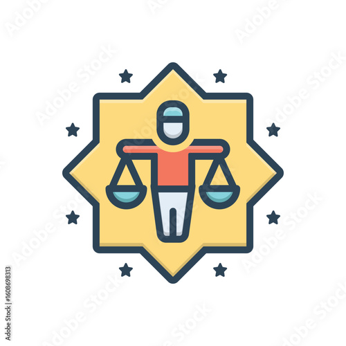 Color illustration icon for ethical