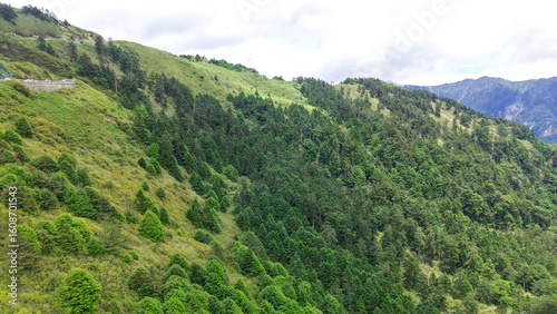 Scenery of Hehuan Mountain in central Taiwan, translation: high mountains in central Taiwan.