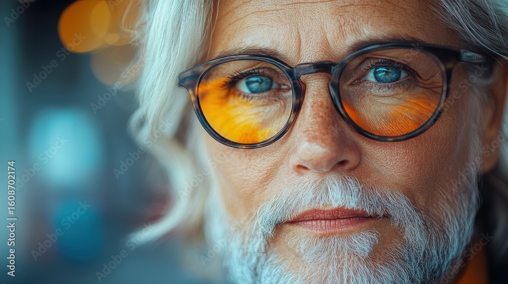 A close-up portrait of an older individual with glasses, showcasing wisdom and experience. A close-up portrait of an older individual with glasses, showcasing wisdom and experience.