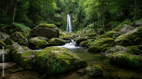 Small waterfall in the forest