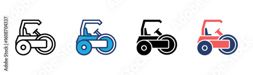 Road Roller icon sheet multiple style collection