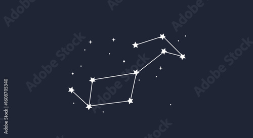 Stylized Ursa Minor Constellation with White Stars and Connecting Lines.