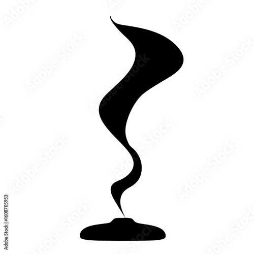 Abstract depiction of swirling smoke or liquid emerging from a source