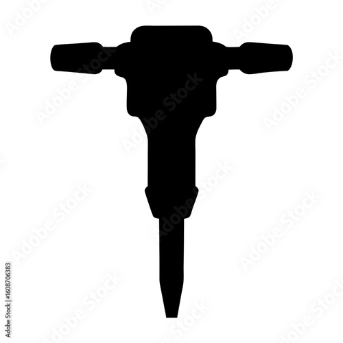 Silhouette of a jackhammer, a powerful tool for demolition and construction work