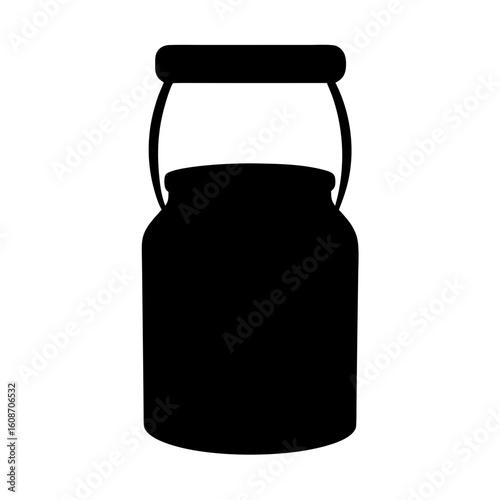 Silhouette of a vintage milk can container with a handle illustration