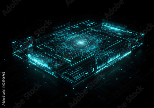 Futuristic Dark AI Technology Background