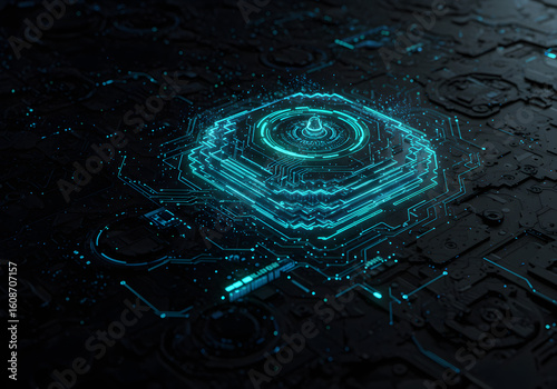 Futuristic Dark AI Technology Background
