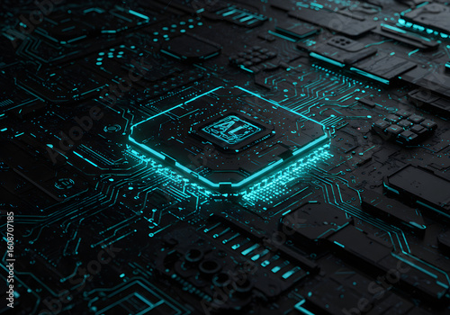 Futuristic Dark AI Technology Background