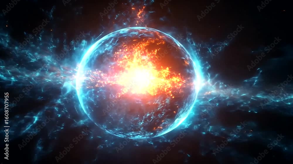 Abstract Glowing Energy Sphere Animation, Cosmic Nebula and Star Formation Abstract Glowing Energy Sphere Animation, Cosmic Nebula and Star Formation