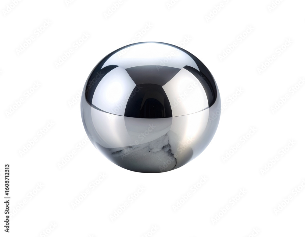 Naklejka premium Sculptural Chrome Loop on Marble Base as a Concept for Seamless Connectivity