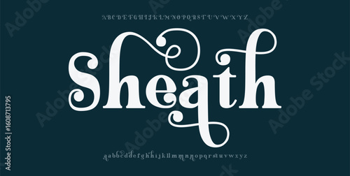 Sheath Modern font design, trendy alphabet letters and numbers vector illustration