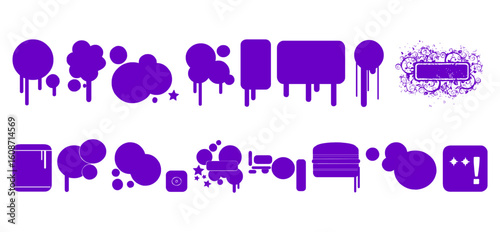 Graffiti Style Speech Bubble SVG Icons, Dripping Spray Paint Text Frames and Urban Pop Art Comic Design Vector Silhouette Pack