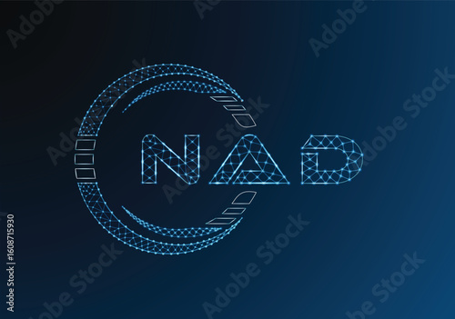 NAD low poly letter logo vector design. NAD lower poly logo design. Low poly logo.
