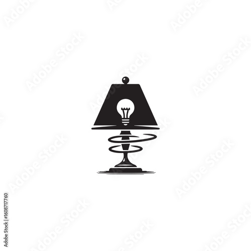 Lamp silhouette black and white vector icon