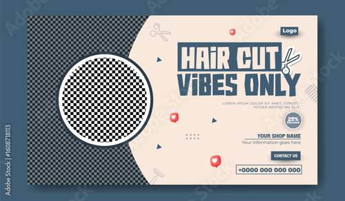 Hair Salon Social Media Template with Modern Design and Placeholder