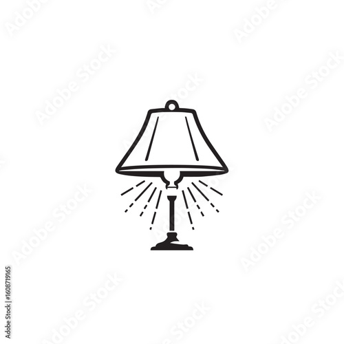 Lamp silhouette black and white vector icon