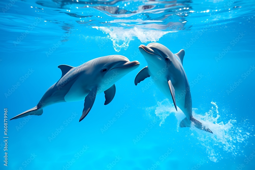 Fototapeta premium Joyful Dolphins Under the Sun