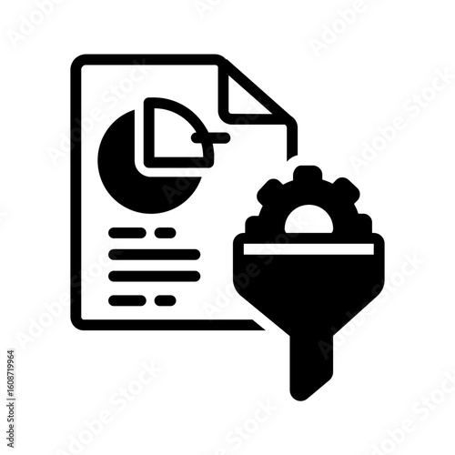 Vector solid black icon for Funnel