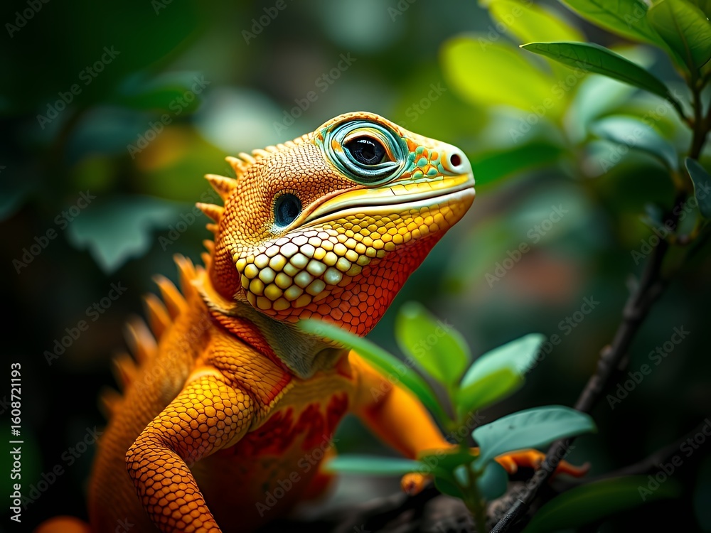 Fototapeta premium Regal Green Tree Lizard