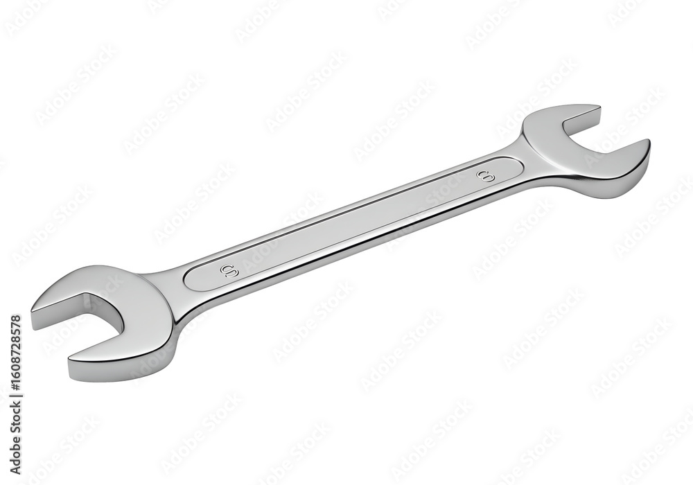 Steel Spanner for Tasks: A shiny chrome spanner lies in isolated elegance, ready to serve the needs of tasks in both home and commercial spaces. Steel Spanner for Tasks: A shiny chrome spanner lies in isolated elegance, ready to serve the needs of tasks in both home and commercial spaces.