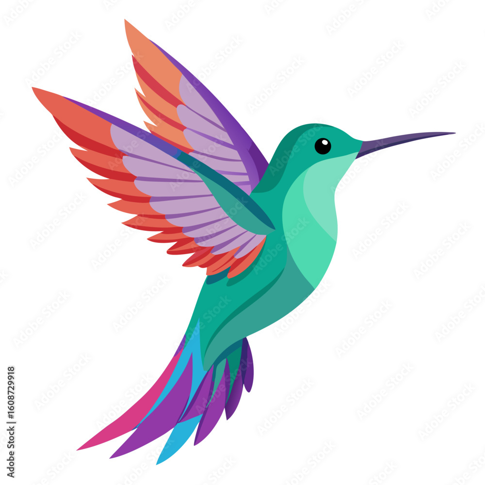 Obraz premium hummingbird with flower