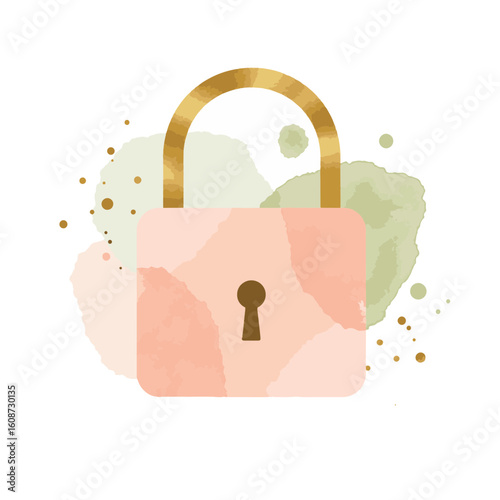 Colorful love lock on white background, symbol of connection