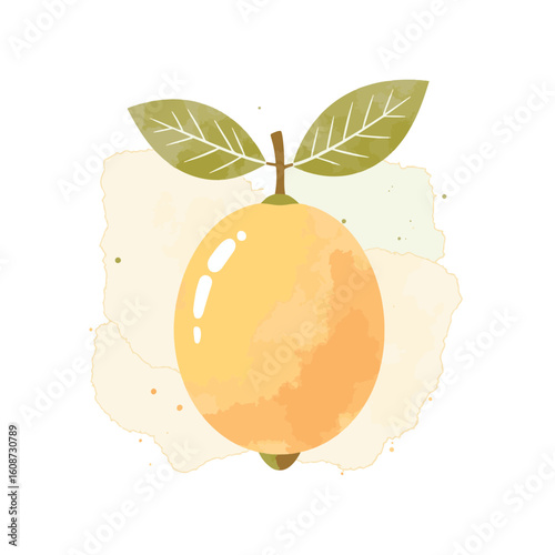 Lemon illustration in soft pastels with gold accents, fruity freshness