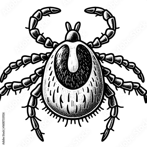 Tick Line Art SVG | Parasitic Bug Design
