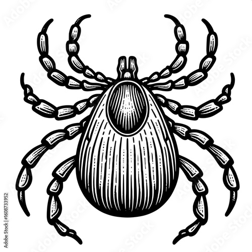 Tick Line Art SVG | Parasitic Bug Design
