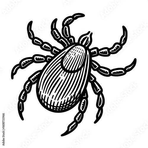 Tick Line Art SVG | Parasitic Bug Design